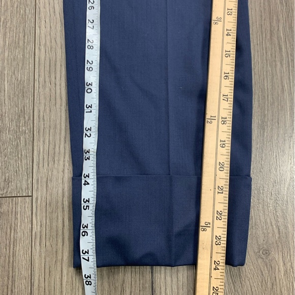 REISS Mae Cuffed Wide Waist Pants in Blue Sz 8 - Picture 4 of 8